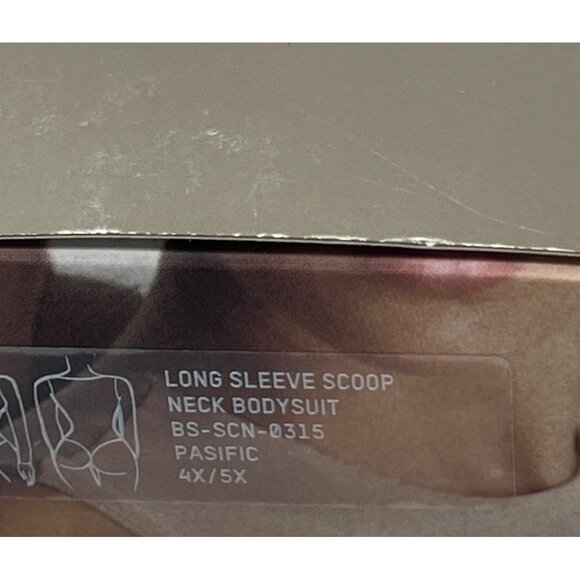 SKIMS Essential Long Sleeve Scoop Bodysuit Pacific 4X/5X - Picture 11 of 12